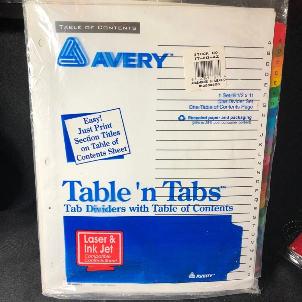 Avery Multicolor Table 'n Tabs Dividers